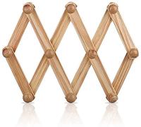 JFGCTYHXY perchero de pared, Perchero rústico de madera extensible tipo acordeón, 6 ganchos for ropa, ideal for pasillo o baño(B,45 cm)