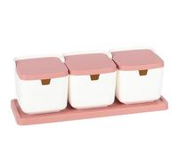 JFGCTYHXY Tarro para Especias, Juego de azucareros, azucarero Cocina con Cuchara, salero, Juego Sal y Especias(3Pieces)