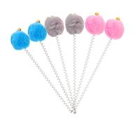 JFGCTYHXY Varita para Gatos, 6 Juguetes de caña Pescar for Gatos con Base Taza, Resorte Interactivo for Jugar en Interiores, Atractivo for un Ejercicio Saludable