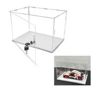 JFGCTYHXY Vitrina de acrílico, Vitrina Protectora a Prueba de Polvo con Base Blanca, Cerradura y Llave, Caja de Almacenamiento for encimera for Figuras de acción.(15cm(6") x15cm(6") x10cm(4"))