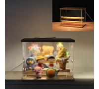 JFGCTYHXY Vitrina de acrílico， Vitrinas for Figuras de Hobby con luz de Techo, Caja de Almacenamiento de acrílico Transparente con Soporte extraíble de 2 o 3 Niveles(2 Tier)