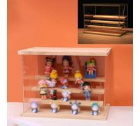 JFGCTYHXY Vitrina de acrílico， Vitrinas for Figuras de Hobby con luz de Techo, Caja de Almacenamiento de acrílico Transparente con Soporte extraíble de 2 o 3 Niveles(3 Tier)
