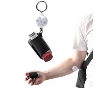 JFGLORIX Llavero retráctil para inhalador de asma, de piel sintética, portátil, para viajes, para niños y adultos, inhalador no incluido (negro)