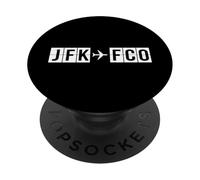 JFK a FCO Ruta de avión Nueva York Roma PopSockets PopGrip Adhesivo