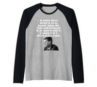 JFK Nation Tiene Miedo de Dejar Que la Gente juzgue la Verdad teme Que la Gente Camiseta Manga Raglan