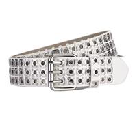 JFNKLFG Cinturón De Mujer Con Cuentas Cuadradas, Clavos Sauce, Tres Ojos Escape, Punk Street Cool, Cinturones for Hombres Y Mujeres para pantalones(WHITE)