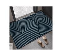 JFNKLFG Felpudo Entrada Casa Alfombra Moderna Minimalista Absorbente de Agua Antideslizante for Entrada, Puerta, Pasillo, Sala Estar, Cocina para Exterior(Peninsula-Dark Blue,50x80CM)