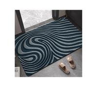 JFNKLFG Felpudo Entrada Casa Alfombra Moderna Minimalista Absorbente de Agua Antideslizante for Entrada, Puerta, Pasillo, Sala Estar, Cocina para Exterior(Whirlpool-Dark Blue,70x140CM)
