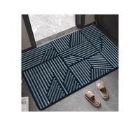 JFNKLFG Felpudo Entrada Casa Alfombra Moderna Minimalista Absorbente de Agua Antideslizante for Entrada, Puerta, Pasillo, Sala Estar, Cocina para Exterior(Lawn-Dark Blue,70x140CM)