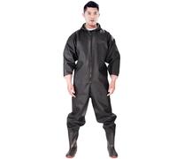 JFNKLFG Monos Impermeables, Pantalones de Pescador Manga Larga, con Capucha, Botas, Guantes, Conjunto for Adultos, Ropa Pesca, Traje Equipo para vadear(A,40)