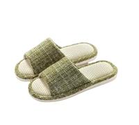 JFNKLFG Pantuflas de lino for mujer, primavera y verano, ideales for parejas en casa, silenciosas, fondo, antideslizantes, algodón(Color 02,40-41)