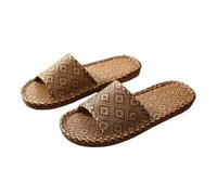 JFNKLFG Pantuflas de verano for parejas, hierba vid, for interiores, gruesas, con fondo, madera, geniales(Color 01,[42-43])