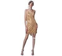 JFNKLFG Sexy Silver Sequin Tassel Gown V-Ne Hanging Ne Performance Dance Evening Dr For Women Polyester Fiber Mid-Length Skirt(Color 4,S)