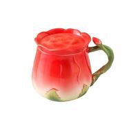 JFNKLFG Taza de flores 350ml, juego bebidas for el hogar estilo nórdico, té y café la tarde, amantes del agua cerámica Para té café(Color3)
