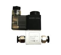 JFQOWCMP Válvulas solenoides de Aire 2V025-08 Válvula solenoide neumática de 2 Posiciones y 2 Puertos de 1/4" Normalmente Cerrada de 12 V, 24 V, 110 V, 220 V(With-4mm-Fitting,DC24V)