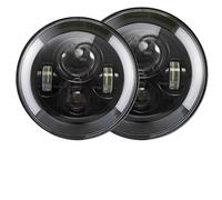 JFRKGMU Faro Principal auto Para Lada Para Niva Para Urban Offroad 4x4 Bombillas Faros LED 7 Pulgadas Redondo Faro Ángulo Ojos 12V 24V Faro Delantero(2 piece-Half-7inch)