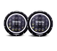 JFRKGMU Faro Principal auto Para Land para Rover para Defender 90 y 110 faros redondos LED de 7 pulgadas DRL faro haz alto bajo 4X4 todoterreno Faro Delantero(2pcs L)