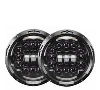 JFRKGMU Faro Principal auto Para Toyota FJ para Cruiser para Landcruiser 2x coche 7 pulgadas Led faro alto/bajo H4 Halo ángulo ojos DRL Faro Delantero(90w Halo light Black C)