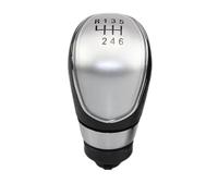 JFRKGMU Para Ford Para Focus 2 MK2 FL MK3/4/7 Para Mondeo Para Galaxy Para Fiesta Perilla Palanca Cambios Cubierta Bota Polaina Pomo Cambios Palanca(6 Speed Silver Knob)