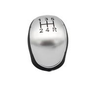 JFRKGMU Para Ford Para Mondeo4 Mk4 Para Focus S-Max C-Max Para Kuga Para Galaxy Brazo Palanca Cambios Cuero PU Cabeza Perilla Cambio Marchas 5/6 Pomo Cambios Palanca(Silver 5 speed)