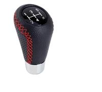 JFRKGMU Perilla Palanca Cambios Universal 5 Velocidades Manual Cuero Puntada Roja Transmisión Coche M8 M10 M12 Pomo Cambios Palanca(Red)