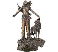 JFSM INC. Figura de Estatua de Guerrero Nativo Americano orando