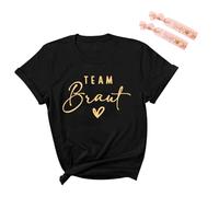 JGA - Camiseta para mujer, camiseta para despedida de soltero, camiseta de novia de equipo, camiseta de dama de honor, Negro , M