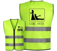 Jga Hombres Chaleco Despedida de Soltero Traje Hombres Novio Chaleco Game Over, Jga Accesorios Hombres 360 ° Bandas Reflectantes, Disfraz Despedida de Soltero Hombres, Decoración Chaleco Reflectante