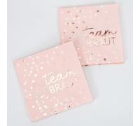 JGA Servilletas del equipo de novias, servilletas JGA para mesa, 30 unidades Bride To Be Servilletas de papel de color oro rosa, servilletas de papel para decoración despedida de soltera para mujer