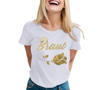 JGA Team Braut Tshirt Damen Junggesellenabschied Brautjungfer Tshirts T Shirts Frauen Junggesellenabschied Shirt Team Bride Top Brautjungfer Tshirt für Altag Junggesellenababschied Kostüm, O blanco