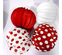JGB TRADE 14 unidades farolillos de papel | Farolillos feria | Accesorios de decoracion feria de abril | Farolillos rojos | Farolillos verdes | Farolillos blancos | Farolillos lunares (Paquete Rojo)