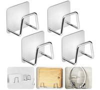 JGCJGG 4 PCS Porta Esponjas Autoadhesivo Gancho para Estropajos de Acero Inoxidable Soporte para Estropajos Autoadhesivo Soporte de Esponja Adhesivo Soporte de Esponja para Fregadero para Cocina Baño
