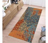 JGGXHM Alfombra Abstracta con Textura de Pinceladas - Estilo artístico, Antideslizante, Larga, para pasillos, decoración Moderna del hogar (80 x 180 cm)