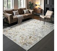 JGGXHM Alfombra Abstracta Gris y marrón, Moderna, Lavable, Suave y Antideslizante, para Dormitorio, Sala de Estar, Comedor, decoración del hogar (100 x 200 cm)