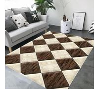 JGGXHM Alfombra con Estampado geométrico en 3D, diseño Minimalista nórdico, para Sala de Estar, decoración del hogar, sofá con Acento Dorado (180 x 240 cm)