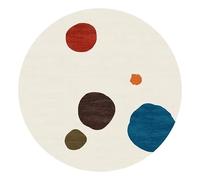 JGGXHM Alfombra de Estudio con patrón geométrico, Moderna y Lujosa, de Pelo Corto, para Dormitorio, Suave, para Sala de Estar, Redonda (80 cm)