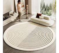 JGGXHM Alfombra de Rayas de Estilo japonés para Sala de Estar, Redonda, Antideslizante, Lavable, Sencilla, para Dormitorio (100 cm)