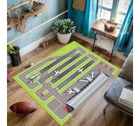 JGGXHM Alfombra Decorativa de Pista de Aeropuerto, tapete de avión, tapete para habitación Infantil, tapete de Juego, Regalo de cumpleaños, tapete Popular (80 x 140 cm)