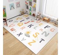 JGGXHM Alfombra educativa para niños con diseño de Animales del Espacio y del Alfabeto, Ideal para Decorar la habitación de los niños (210 x 270 cm)