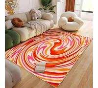 JGGXHM Alfombra estética Naranja para Dormitorio, Estilo Vintage, Retro, Abstracta, para Sala de Estar, con Acento de Mediados de Siglo, para Cocina, Entrada Interior (120 x 180 cm)