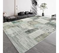 JGGXHM Alfombra geométrica Grande de Lujo Verde Claro para Sala de Estar, Moderna, para Dormitorio, Antideslizante, para sofá o salón (90 x 180 cm)