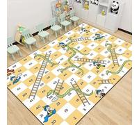 JGGXHM Alfombra Infantil con diseño de Serpientes, escaleras, Alfabeto y Temas espaciales, Antideslizante, para habitación Infantil (180 x 240 cm)