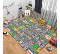 JGGXHM Alfombra Infantil con temática de Aparcamiento para Gatear, Ideal para Sala de Estar, Dormitorio Infantil, decoración del hogar, sofá, Alfombra Antideslizante (60 x 90 cm)