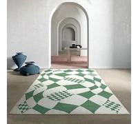 JGGXHM Alfombra Minimalista con diseño de Cuadros, Estilo Retro, de Lujo, para Sala de Estar, cómoda, Suave y Lavable (60 x 180 cm)