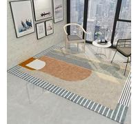 JGGXHM Alfombra Minimalista Moderna para Sala de Estar, Antideslizante, Lavable, con Estampado geométrico nórdico, para Dormitorio y Cama (180 x 240 cm)