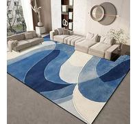JGGXHM Alfombra nórdica de Lujo para Sala de Estar, Grande, con diseño geométrico Azul, Antideslizante, para Dormitorio, Suave, para niños (150 x 250 cm)