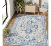 JGGXHM Alfombra nórdica Vintage de Estilo étnico para Dormitorio, Sala de Estar, Comedor, decoración del hogar, Antideslizante, Lavable (50 x 80 cm)