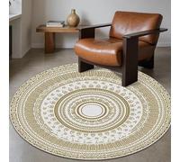 JGGXHM Alfombra Redonda Bohemia Vintage para Silla, de Pelo Corto, para Sala de Estar, decoración del hogar, alfombras Grandes, Antideslizantes, para Entrada de baño (70 cm)