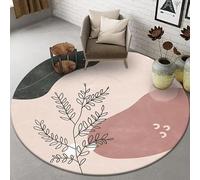 JGGXHM Alfombra Redonda de Estilo nórdico con patrón geométrico para Sala de Estar, Dormitorio, Antideslizante, decoración del hogar (40 cm)