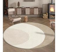 JGGXHM Alfombra Redonda de Estilo Sencillo para Dormitorio, de Pelo Corto, Antideslizante, Lavable, para Mesa de Centro (70 cm)